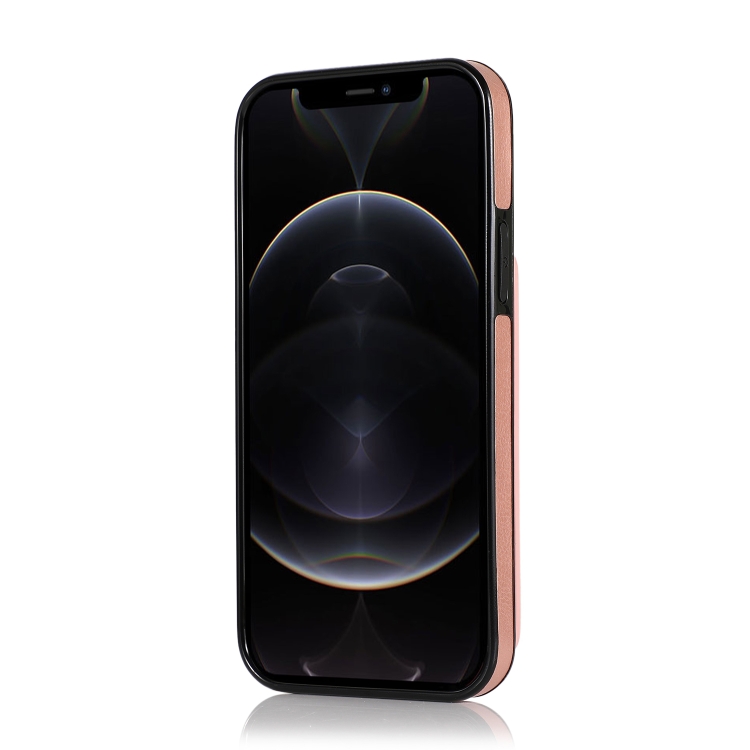 For iPhone 12 Pro Max Shockproof PU + TPU Protective Case with Card Slots & Holder(Rose Gold) For iPhone 12 Pro Max Shockproof PU + TPU Protective Case with Card Slots & Holder(Rose Gold)