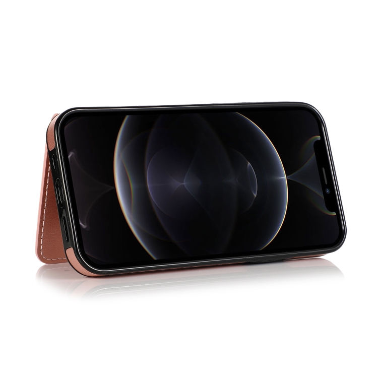 For iPhone 12 Pro Max Shockproof PU + TPU Protective Case with Card Slots & Holder(Rose Gold) For iPhone 12 Pro Max Shockproof PU + TPU Protective Case with Card Slots & Holder(Rose Gold)
