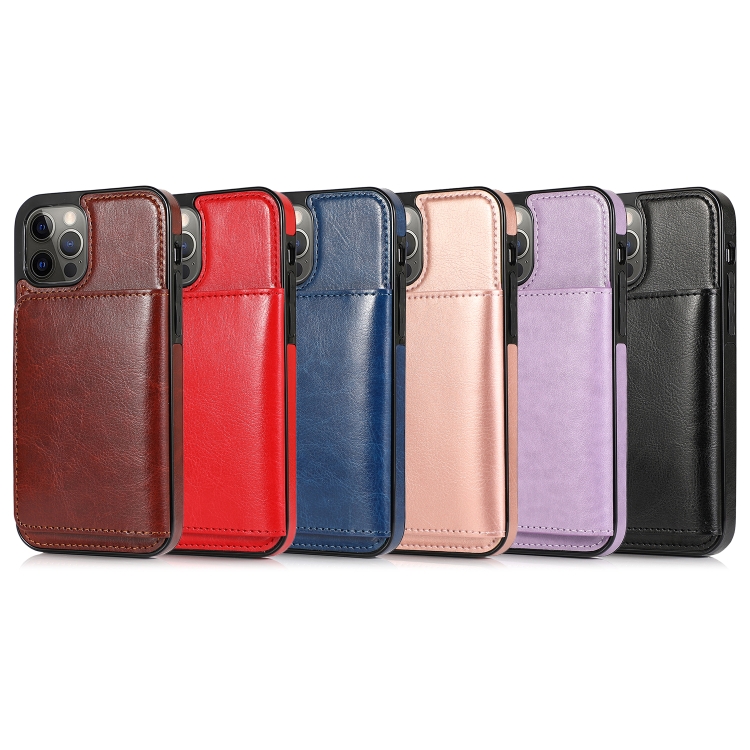 For iPhone 12 Pro Max Shockproof PU + TPU Protective Case with Card Slots & Holder(Rose Gold) For iPhone 12 Pro Max Shockproof PU + TPU Protective Case with Card Slots & Holder(Rose Gold)