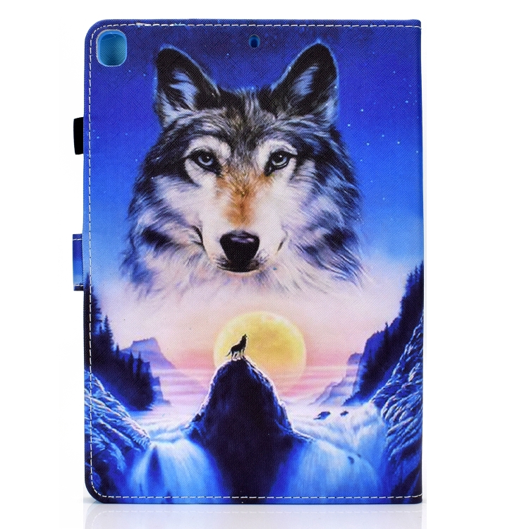 Colored Drawing Horizontal Flip Leather Case with Holder & Card Slots & Sleep / Wake-up Function For iPad 10.2 2021 / 2020 / 2019 / iPad Air 10.5 (2019)(Wolf) Colored Drawing Horizontal Flip Leather Case with Holder & Card Slots & Sleep / Wake-up Function For iPad 10.2 2021 / 2020 / 2019 / iPad Air 10.5 (2019)(Wolf)