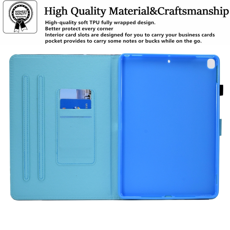 Colored Drawing Horizontal Flip Leather Case with Holder & Card Slots & Sleep / Wake-up Function For iPad 10.2 2021 / 2020 / 2019 / iPad Air 10.5 (2019)(Wolf) Colored Drawing Horizontal Flip Leather Case with Holder & Card Slots & Sleep / Wake-up Function For iPad 10.2 2021 / 2020 / 2019 / iPad Air 10.5 (2019)(Wolf)
