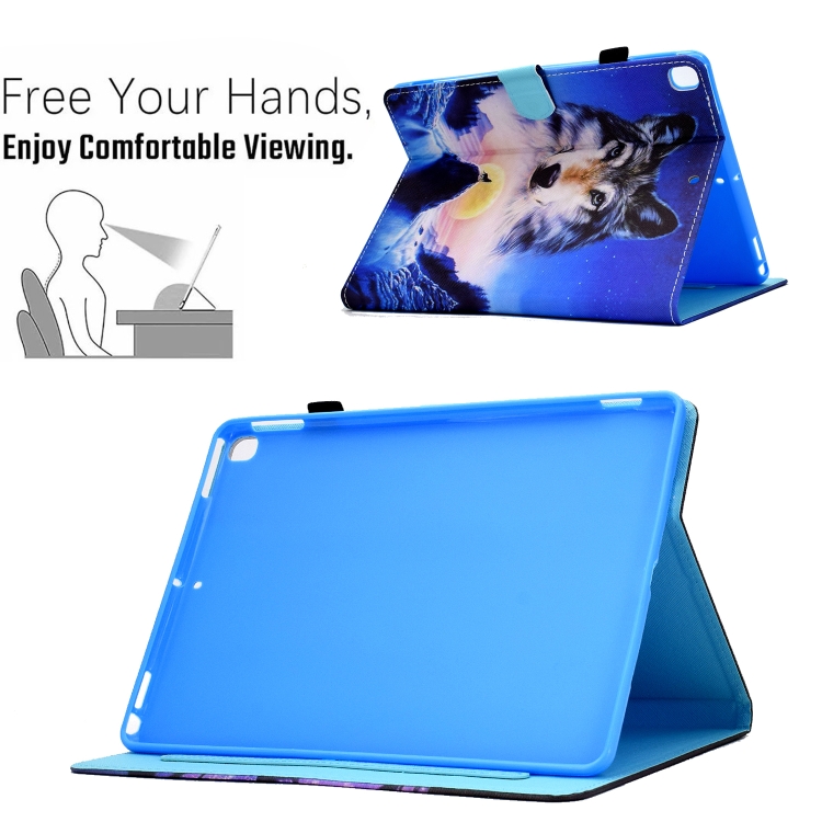 Colored Drawing Horizontal Flip Leather Case with Holder & Card Slots & Sleep / Wake-up Function For iPad 10.2 2021 / 2020 / 2019 / iPad Air 10.5 (2019)(Wolf) Colored Drawing Horizontal Flip Leather Case with Holder & Card Slots & Sleep / Wake-up Function For iPad 10.2 2021 / 2020 / 2019 / iPad Air 10.5 (2019)(Wolf)