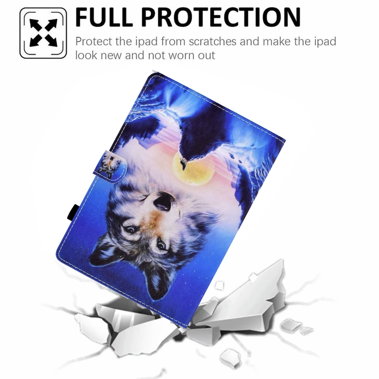 Colored Drawing Horizontal Flip Leather Case with Holder & Card Slots & Sleep / Wake-up Function For iPad 10.2 2021 / 2020 / 2019 / iPad Air 10.5 (2019)(Wolf) Colored Drawing Horizontal Flip Leather Case with Holder & Card Slots & Sleep / Wake-up Function For iPad 10.2 2021 / 2020 / 2019 / iPad Air 10.5 (2019)(Wolf)