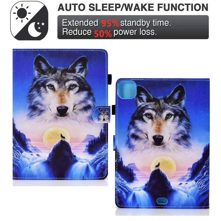 Colored Drawing Horizontal Flip Leather Tablet Case with Holder & Card Slots & Sleep / Wake-up Function For iPad Pro 11 inch (2020) / (2018) / iPad Air 4 10.9 inch (2020)(Wolf) Colored Drawing Horizontal Flip Leather Tablet Case with Holder & Card Slots & Sleep / Wake-up Function For iPad Pro 11 inch (2020) / (2018) / iPad Air 4 10.9 inch (2020)(Wolf)