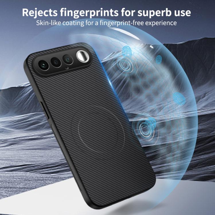 For Realme 16 5G WANLONFENG TQ Series Magnetic Carbon Fiber Texture PC Hybrid TPU Phone Case(Black)