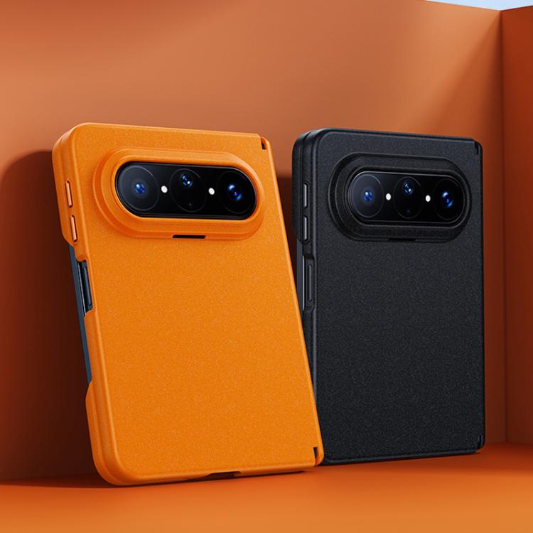 For Huawei Pura X Max Boundless Series Rock Sand Dual Center Magnetic Phone Case(Orange)