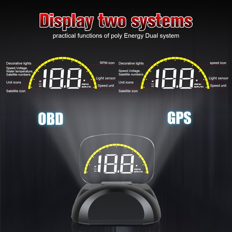 C700S OBD2 + GPS Modo Coche HUD Head-up Display Alarma de falla - 3