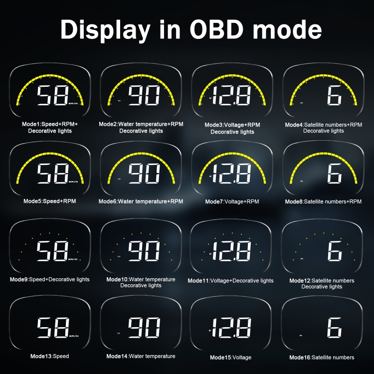 C700S OBD2 + GPS Modo Coche HUD Head-up Display Alarma de falla - 7