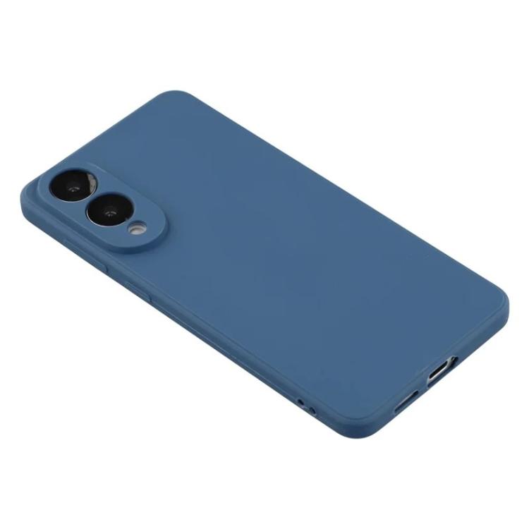 For Samsung Galaxy S25 Edge 5G WANLONFENG Square Edge Soft TPU Phone Case with Screen Protector(Blue)