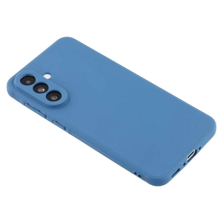 For Samsung Galaxy S24 5G WANLONFENG Square Edge Soft TPU Phone Case with Screen Protector(Blue)