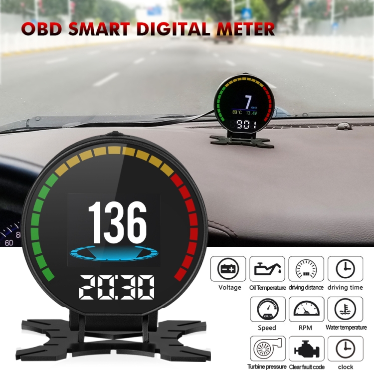 P15 OBD2 Coche HUD Head-up Display Temperatura del agua / Velocidad del vehículo / Voltaje - 4