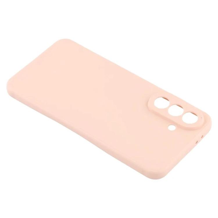 For Samsung Galaxy A57 5G WANLONFENG Square Edge Soft TPU Phone Case with Screen Protector(Pink)