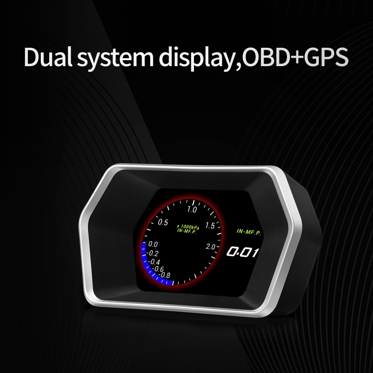 Affichage HUD de voiture, OBDⅡ+GPS Smart Gauge Compteur de vitesse haute  définition Outil de