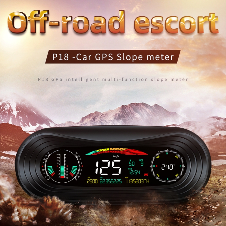 P18 GPS Car HUD Head-up Display Velocidad / voltaje / kilometraje del vehículo - 1