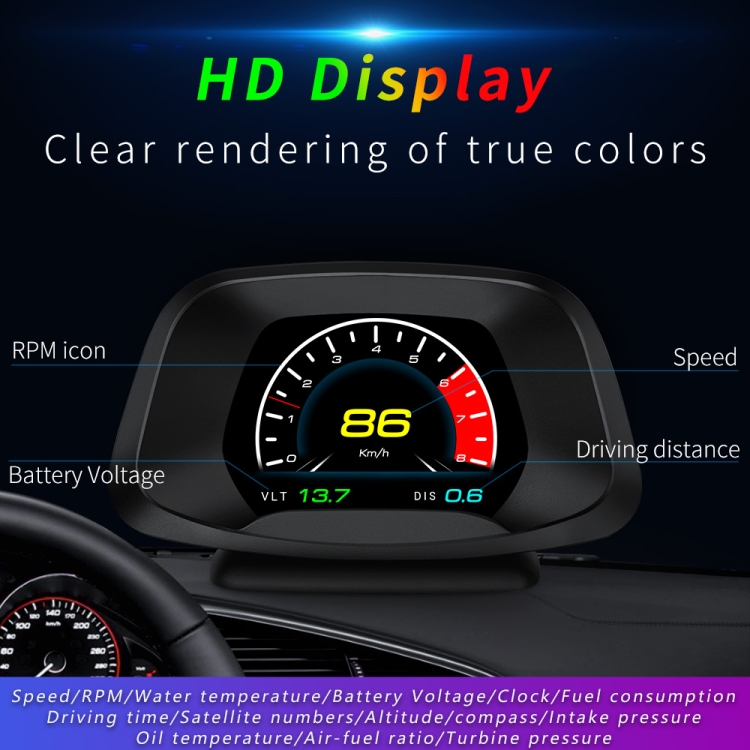 HUD – compteur de vitesse GPS OBD2 +, pour moto et voiture