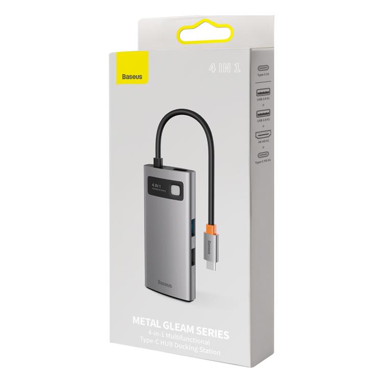 Baseus Metallic Glow Series CAHUB-CY0G 4 in 1 Multifunctional Type-C HUB Docking Station(Space Gray)