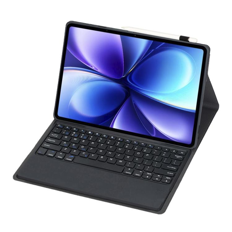 For vivo Pad 6 Pro 13.2 inch Ultra-thin TPU Detachable Bluetooth Keyboard Vegan Leather Case(Black)