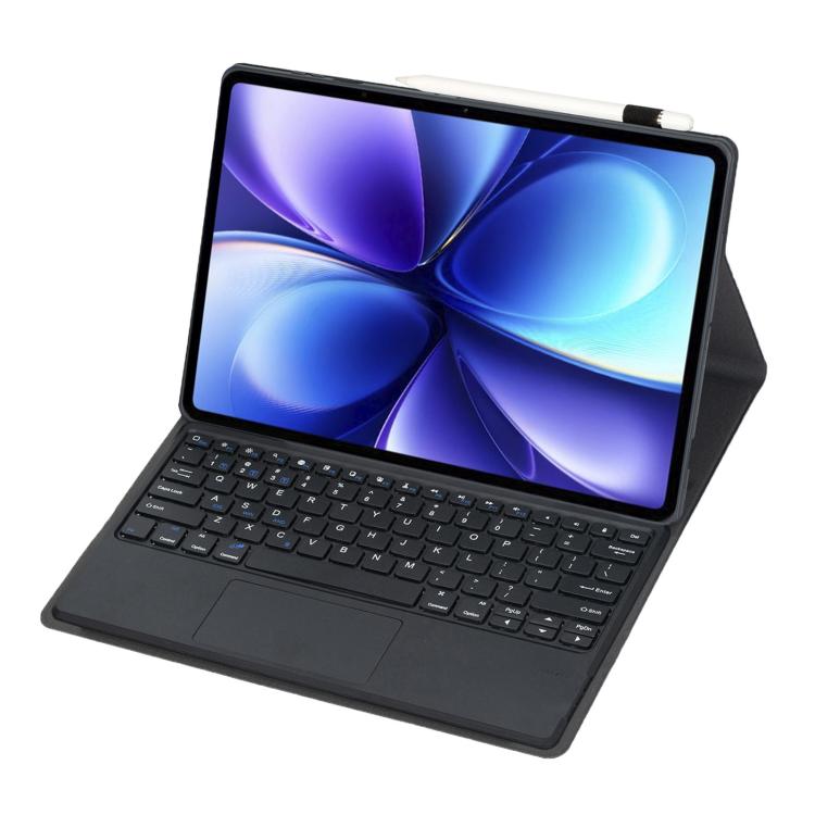 For vivo Pad 6 Pro 13.2 inch Ultra-thin TPU Detachable Bluetooth Keyboard Vegan Leather Case with Touchpad(Black)