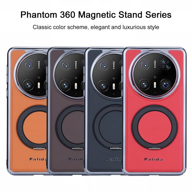 For Huawei Mate 70 Pro Palida M1 360 Degree Rotating Holder Magnetic Phone Case(Dark Brown)