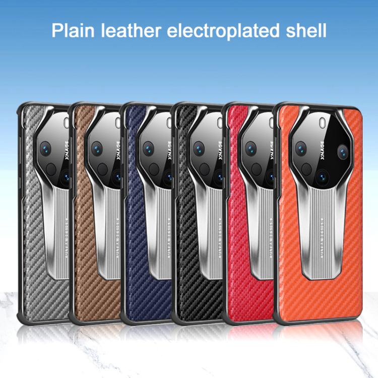 For Huawei Mate 60 RS Ultimate Electroplated Matte Carbon Fiber Texture Phone Case(Red)