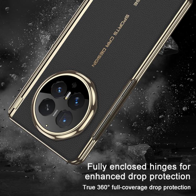 For Honor Magic V6 GKK Integrated Magnetic Fold Hinge Leather Magsafe Shockproof Phone Case(Black)