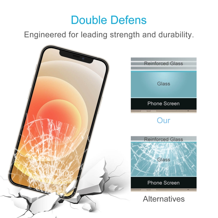 For iPhone 12 / 12 Pro 25pcs Frosted Bright Edge Anti-fingerprint Tempered Glass Film