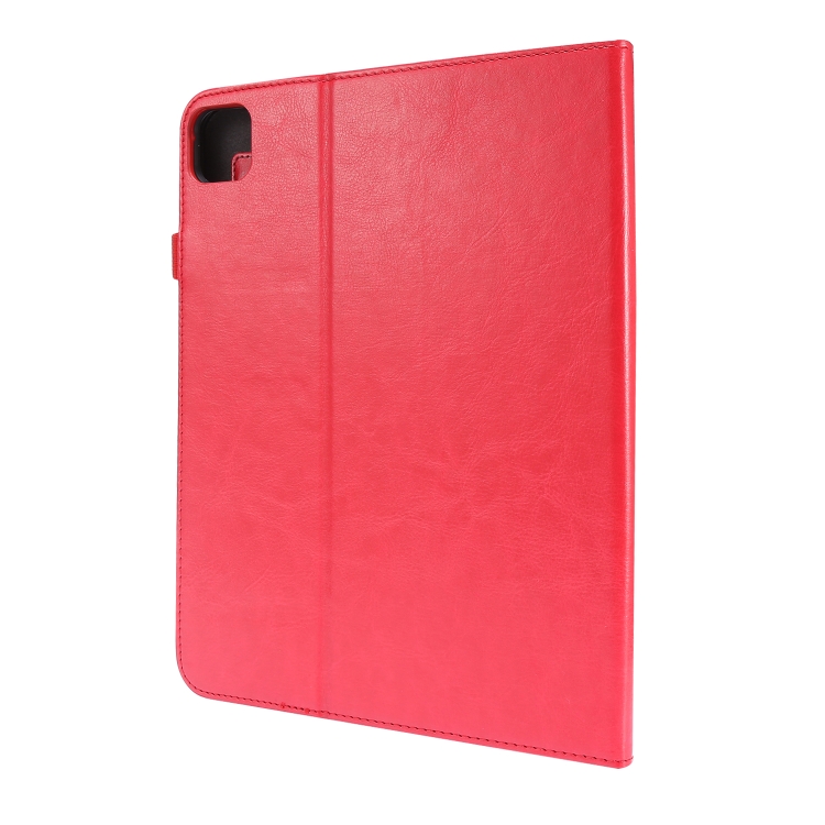 For iPad Pro 12.9 inch (2020) Crazy Horse Texture Horizontal Flip Leather Tablet Case with 2-folding Holder & Card Slot(Red) For iPad Pro 12.9 inch (2020) Crazy Horse Texture Horizontal Flip Leather Tablet Case with 2-folding Holder & Card Slot(Red)