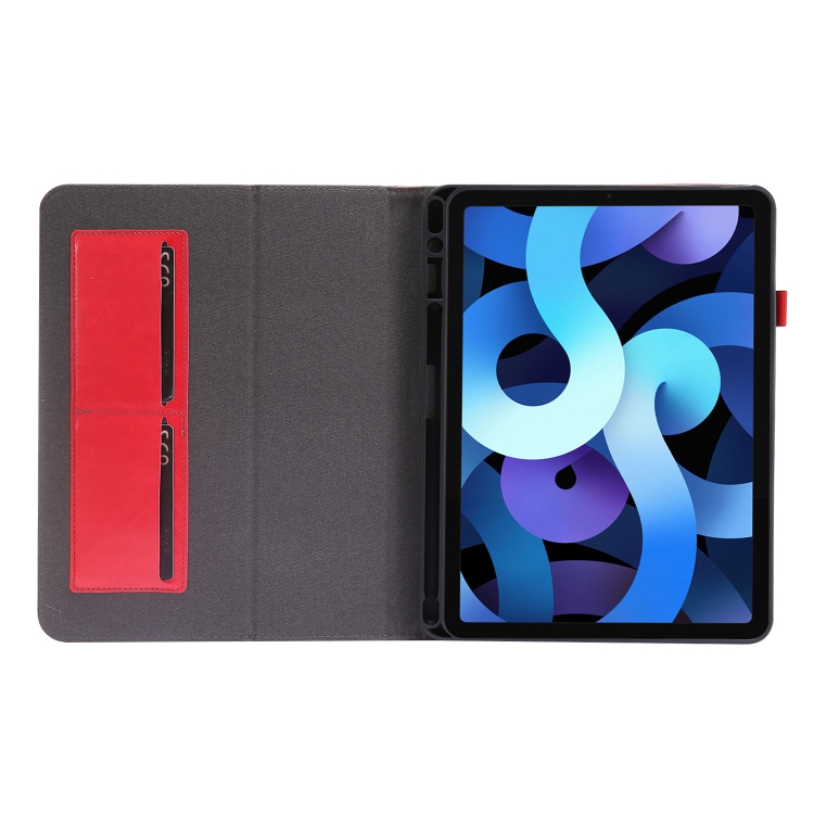 For iPad Pro 12.9 inch (2020) Crazy Horse Texture Horizontal Flip Leather Tablet Case with 2-folding Holder & Card Slot(Red) For iPad Pro 12.9 inch (2020) Crazy Horse Texture Horizontal Flip Leather Tablet Case with 2-folding Holder & Card Slot(Red)