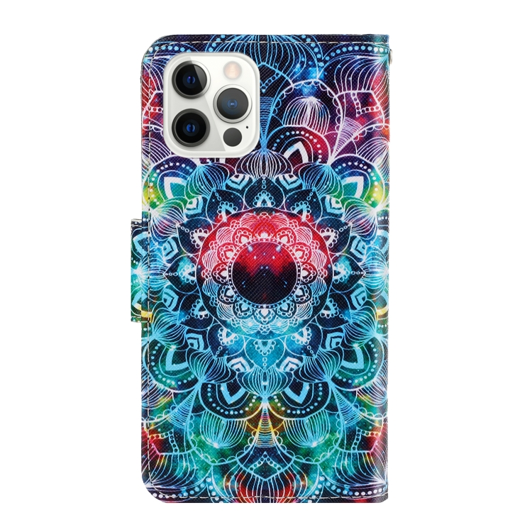 For iPhone 12 / 12 Pro 3D Colored Drawing Horizontal Flip PU Leather Case with Holder & Card Slots & Wallet(Mandala) For iPhone 12 / 12 Pro 3D Colored Drawing Horizontal Flip PU Leather Case with Holder & Card Slots & Wallet(Mandala)