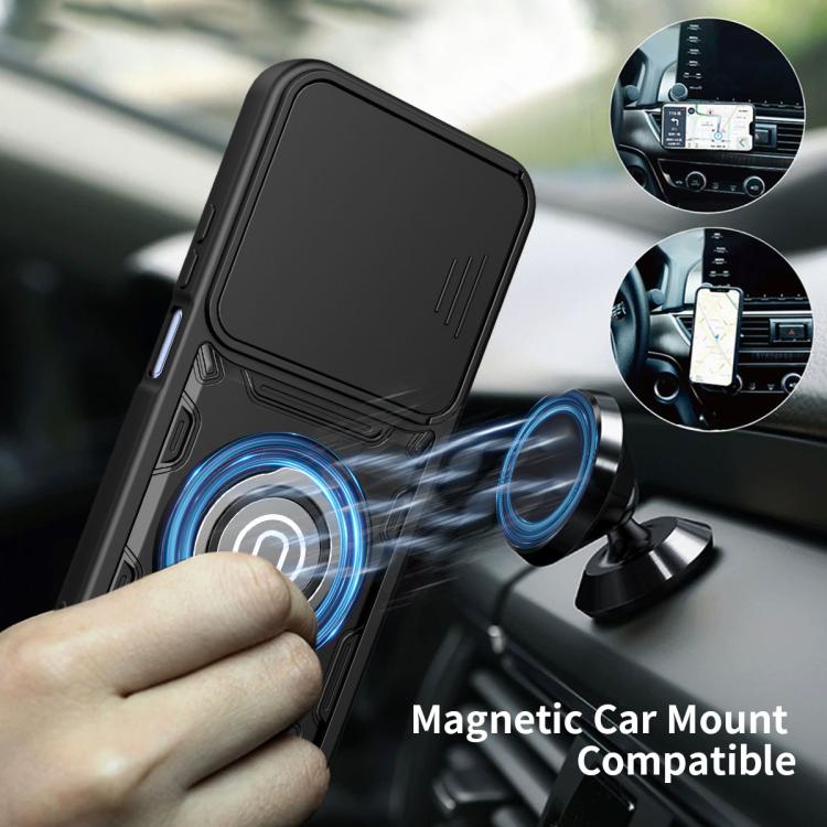 For Realme C100 4G / C100x / C100i 4G Sliding Camshield Holder Magnetic Phone Case(Orange)