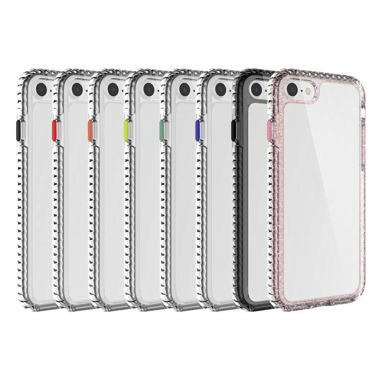 For iPhone 12 mini 2 in 1 Ultra Clear Shockproof PC+ TPU Case with Removable Color Button For iPhone SE 2020 / 8 / 7(Green) For iPhone 12 mini 2 in 1 Ultra Clear Shockproof PC+ TPU Case with Removable Color Button For iPhone SE 2020 / 8 / 7(Green)