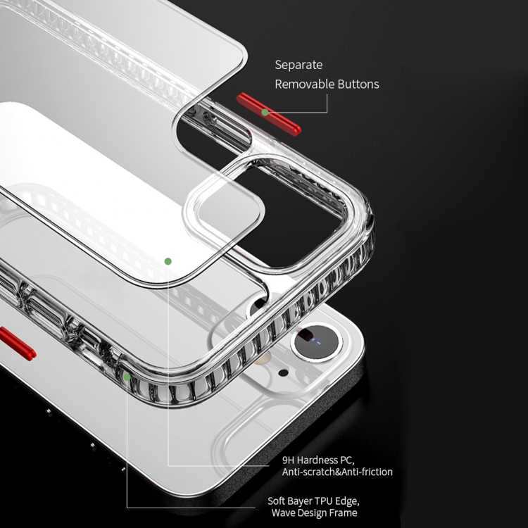 For iPhone 11 2 in 1 Ultra Clear Shockproof PC+ TPU Case with Removable Color Button (Yellow) For iPhone 11 2 in 1 Ultra Clear Shockproof PC+ TPU Case with Removable Color Button (Yellow)