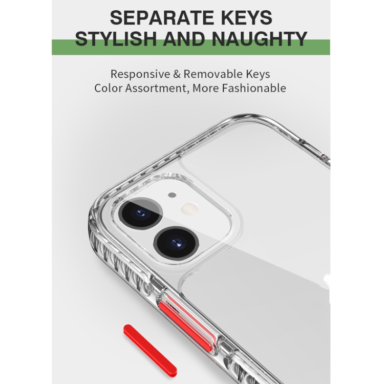 For iPhone 11 2 in 1 Ultra Clear Shockproof PC+ TPU Case with Removable Color Button (Yellow) For iPhone 11 2 in 1 Ultra Clear Shockproof PC+ TPU Case with Removable Color Button (Yellow)