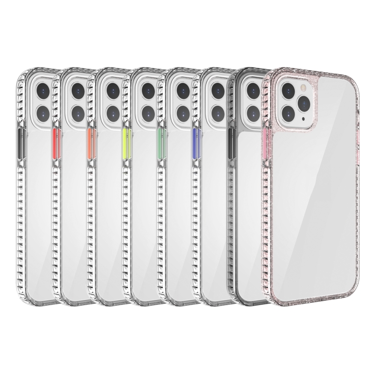 For iPhone 12 / 12 Pro 2 in 1 Ultra Clear Shockproof PC+ TPU Case with Removable Color Button(Yellow) For iPhone 12 / 12 Pro 2 in 1 Ultra Clear Shockproof PC+ TPU Case with Removable Color Button(Yellow)