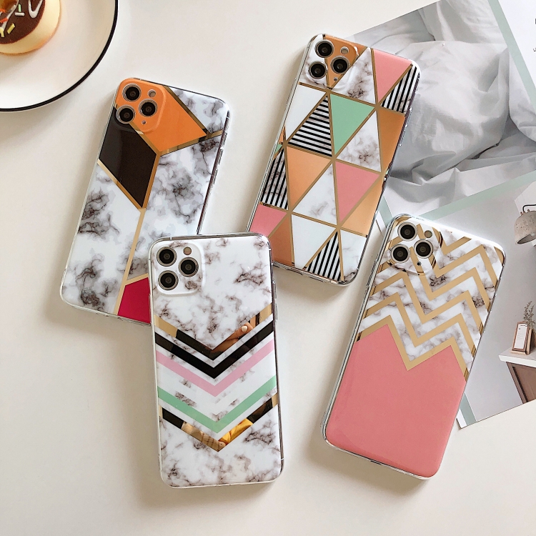 Electroplating Stitching Marble Pattern TPU Protective Case For iPhone 11(Checkered) Electroplating Stitching Marble Pattern TPU Protective Case For iPhone 11(Checkered)