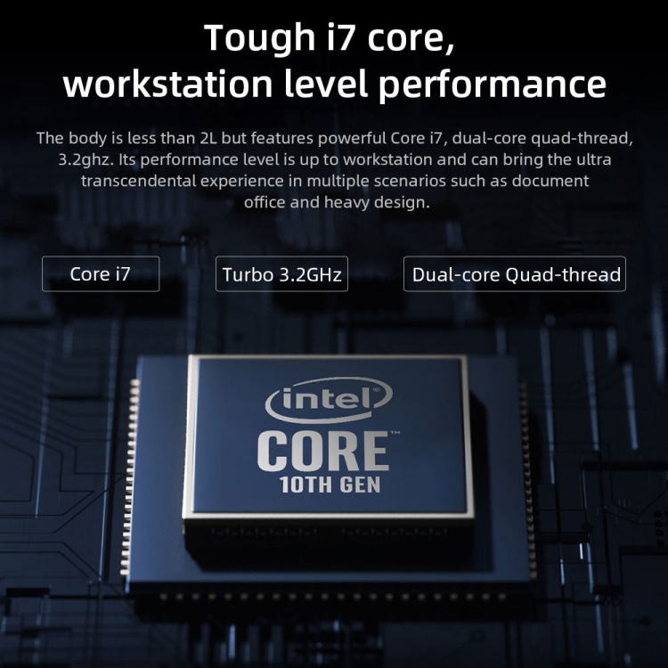 CHUWI CoreBox X Intel Core i7-6560U 4K Mini PC 8GB + 256G M.2 SSD Intel  Iris Graphics 540 ,4 Core 2.2GHz to 3.2GHz Mini PC 