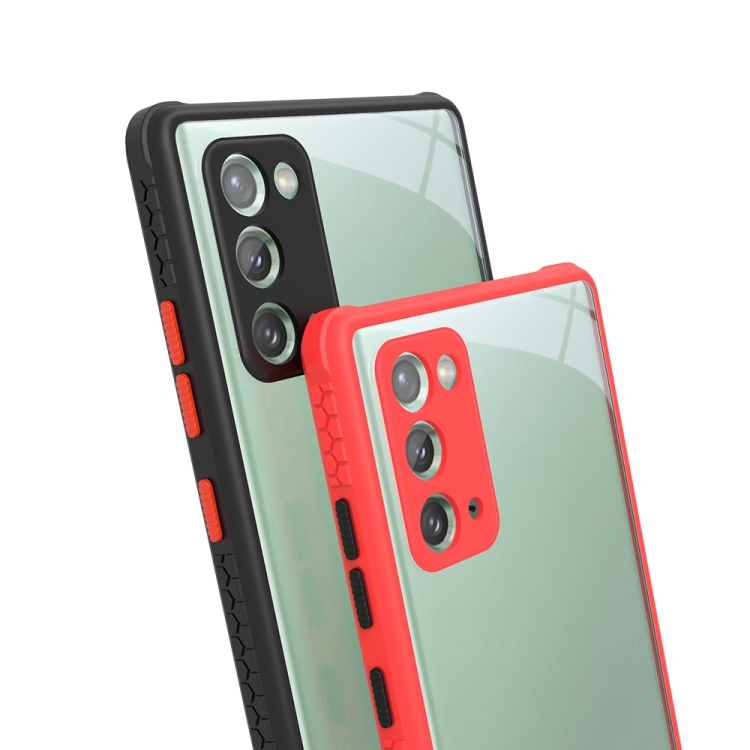 For Samsung Galaxy  Note20 Tire Side Texture Contrast Button Shockproof PC + TPU Phone Protective Case(Red)