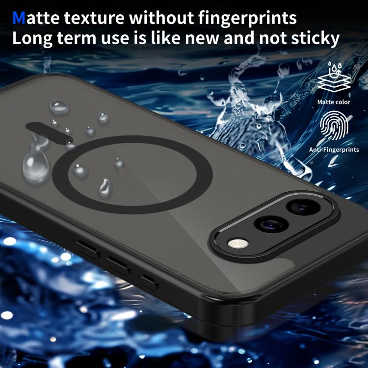 For Google Pixel 10a Skin Feel Frosted PC+TPU Magnetic Phone Case(Transparent Black)