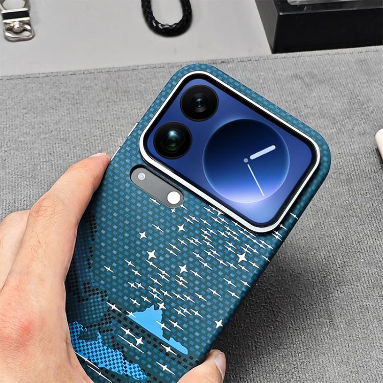 For Xiaomi 17 Pro Max Kevlar Texture Water Sticker Magnetic Phone Case(Grey)