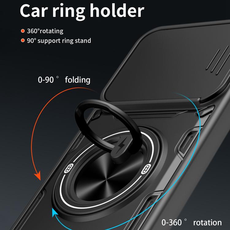 For Galaxy A57 5G Multifunctional Sliding Camshield Ring Holder Phone Case(Orange)