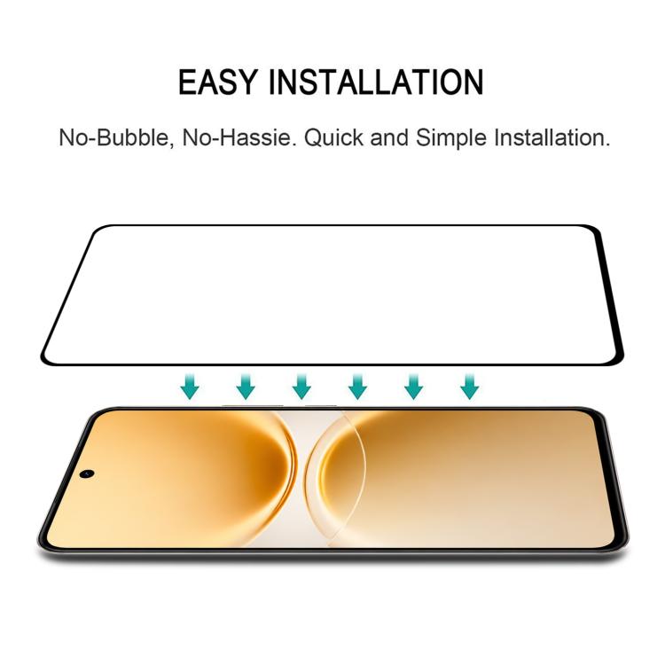 For vivo V70 Lite 5G 25pcs 0.18mm High Aluminum Full Screen Silk Printing Tempered Glass Film, Support Fingerprint Unlocking