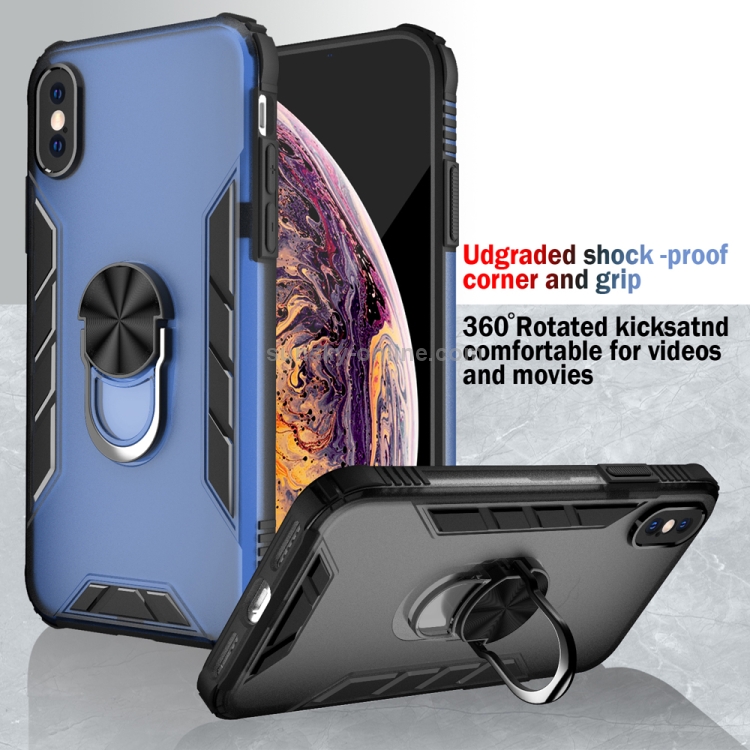 For iPhone XS Max Magnetic Frosted PC Matte TPU Shockproof Case