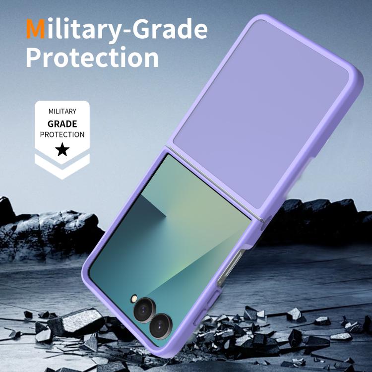 For Galaxy Z Flip8 5G Skin Feel Contrast Color TPU Hybrid PC Phone Case(Purple)