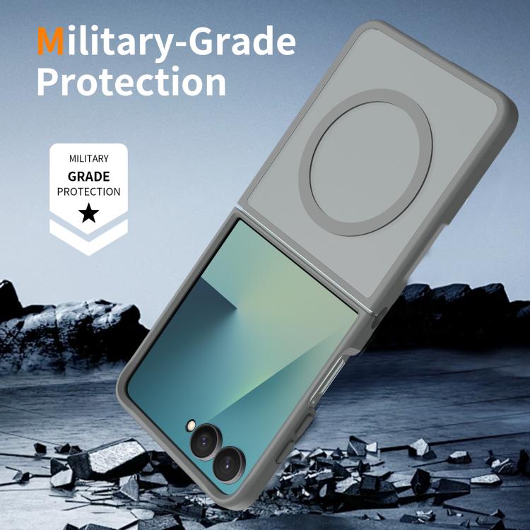 For Galaxy Z Flip8 5G Skin Feel TPU Hybrid PC MagSafe Phone Case(Dark Grey)