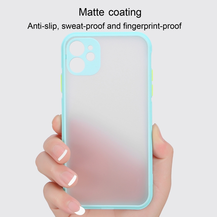 For iPhone 12 Straight Side Skin Feel Frosted PC + TPU Case with Removable Color Button(Cherry Pink) For iPhone 12 Straight Side Skin Feel Frosted PC + TPU Case with Removable Color Button(Cherry Pink)