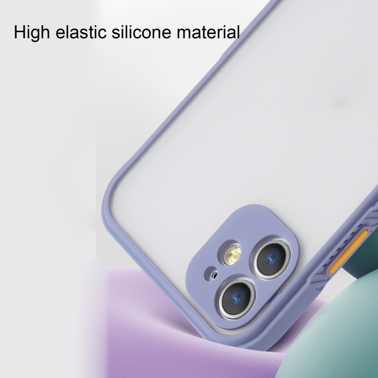 For iPhone 12 Straight Side Skin Feel Frosted PC + TPU Case with Removable Color Button(Cherry Pink) For iPhone 12 Straight Side Skin Feel Frosted PC + TPU Case with Removable Color Button(Cherry Pink)