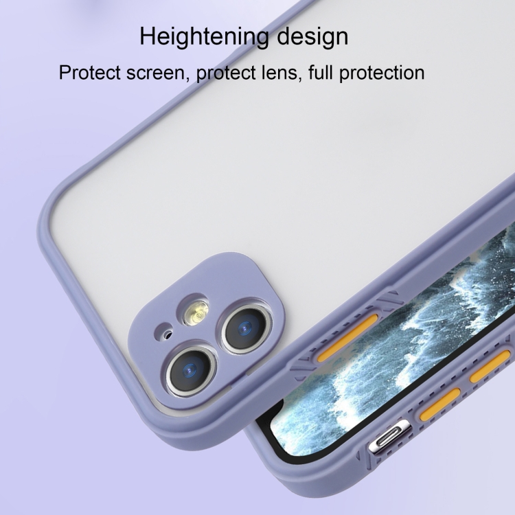 For iPhone 12 Straight Side Skin Feel Frosted PC + TPU Case with Removable Color Button(Cherry Pink) For iPhone 12 Straight Side Skin Feel Frosted PC + TPU Case with Removable Color Button(Cherry Pink)
