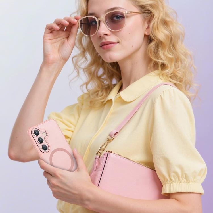For Galaxy A57 5G XDcase Skin Feel Magnetic Frosted Phone Case with Lens Film(Pink)