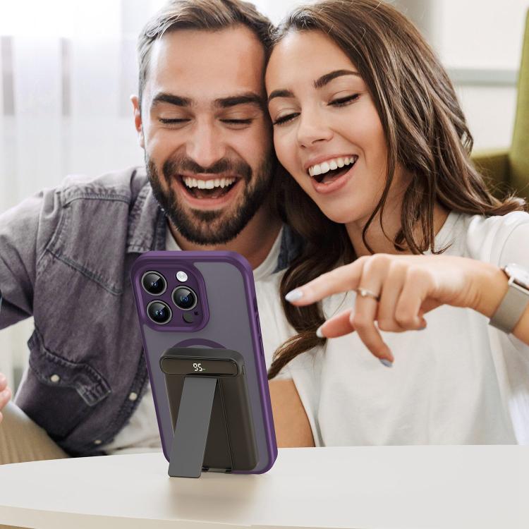 For iPhone 14 Pro Fanying Series Precision Camera Hole PC Hybrid TPU Translucent Frosted Magnetic Phone Case(Crystal Purple)