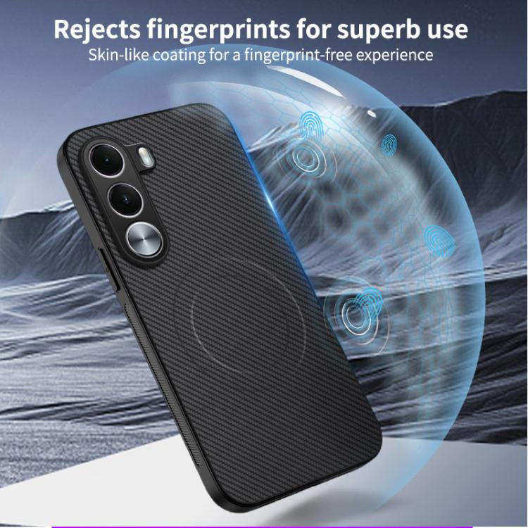 For Realme C100i / C100x 4G WANLONFENG TQ Series Magnetic Carbon Fiber Texture PC Hybrid TPU Phone Case(Black)
